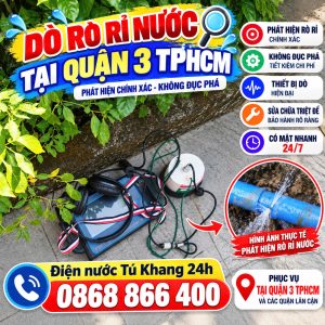 Dò tìm rò rỉ nước Quận 3 bằng máy siêu âm chuyên dụng