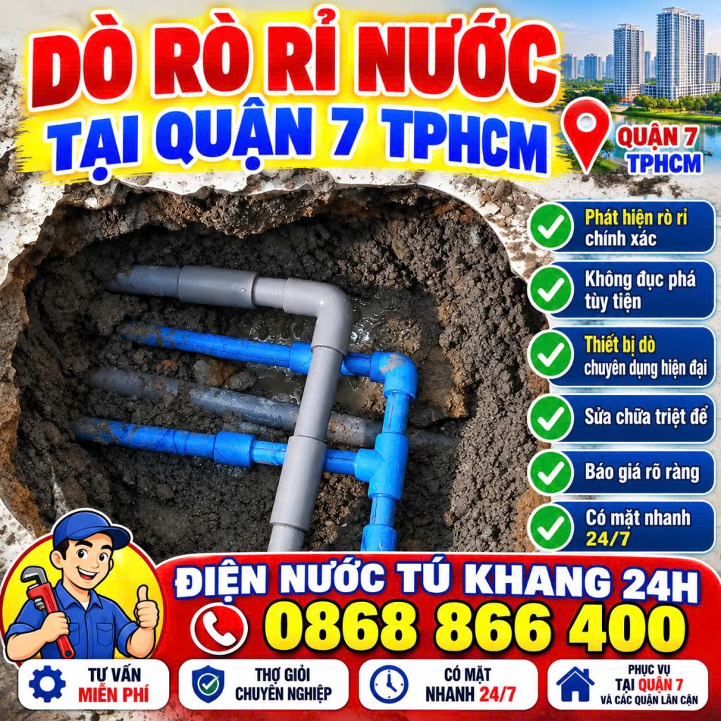 Dò rò rỉ nước tại quận 7 TPHCM