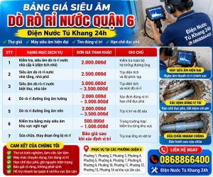 bảng giá dò nước rò rỉ quận 6