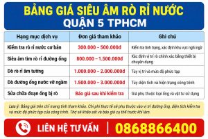 Siêu âm rò rỉ nước quận 5
