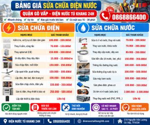 Sửa chữa điện nước Quận Gò Vấp
