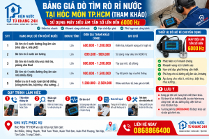 Dò Tìm Rò Rỉ Nước Tại Hóc Môn TPHCM – Điện Nước Tú Khang 24h